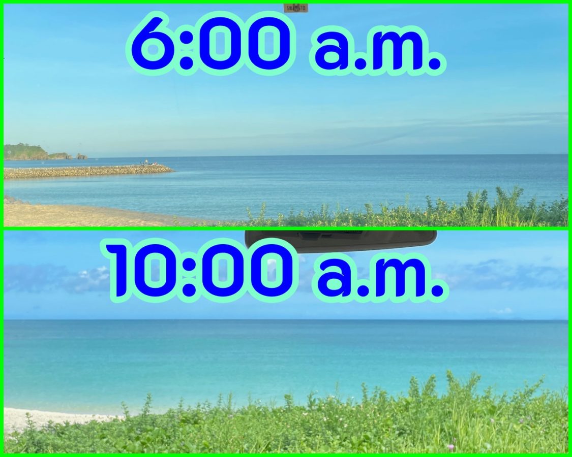 沖縄でエメラルド色の映えるビーチを撮りたい! 干潮が昼にくる日の飛行機を予約